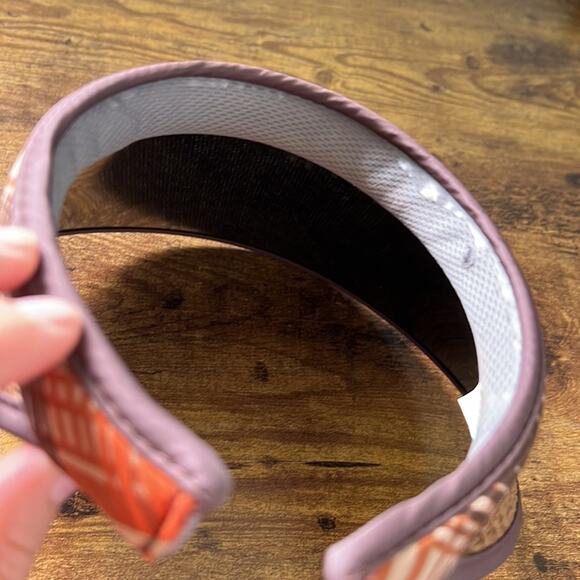 Lauf Brown & Orange Striped Straw Visor - Picture 6 of 9